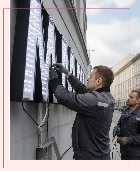 Изготовление и монтаж светодиодных LED вывесок в Бугуруслане